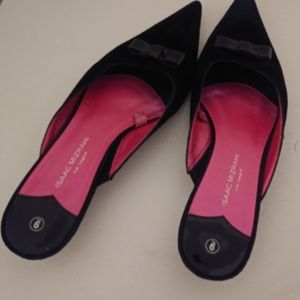Vintage Isaac Mizrahi Black Suede Mules